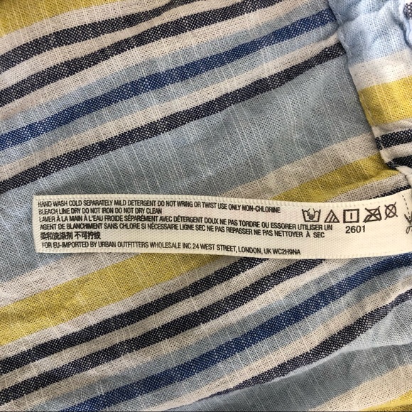 Anthropologie Striped Gauzy Tie Front Babydoll Dress Size Small - Picture 10 of 11